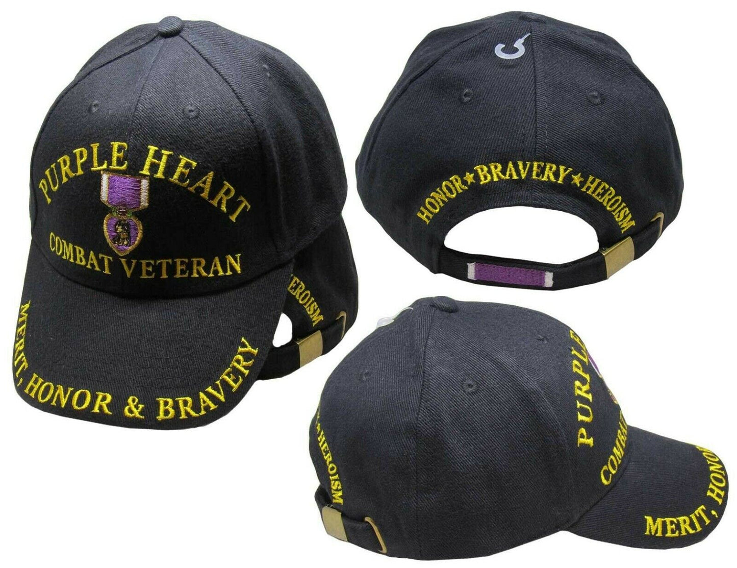 Embroidered Purple Heart Combat Wounded Military Style