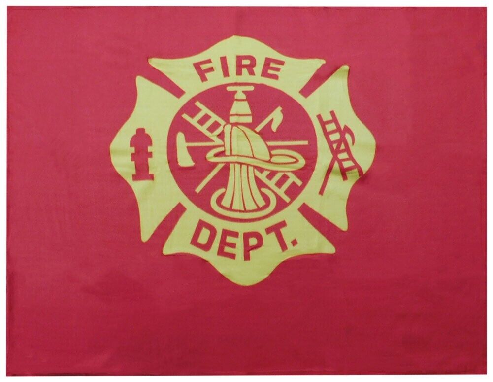 Fire Dept. Department Logo Red & Yellow 50x60 Polar Fleece Blanket Throw