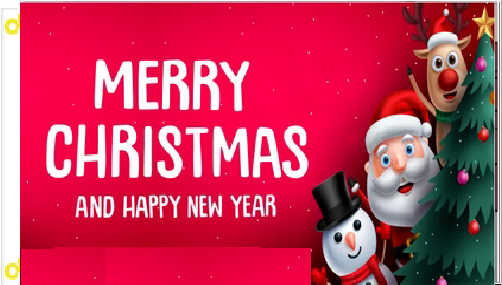 3X5 MERRY CHRISTMAS AND HAPPY NEW YEAR RED FLAG BANNER 100D