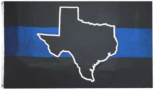 3X5 Texas BORDER PATROL STATE POLICE Map Thin Blue Line Police Black 100D Flag