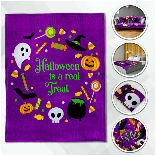 Halloween Super Plush Blanket 50x60 Halloween Throw Blanket Halloween Treat