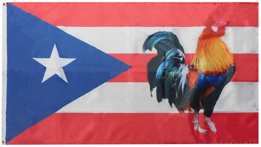 3x5 Puerto Rico Rooster 100D Woven Poly Nylon 3'x5' Flag Banner