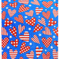 Patriotic Hearts & Stars Blue 50x60 50"x60" Soft Plush Fleece Blanket Throw