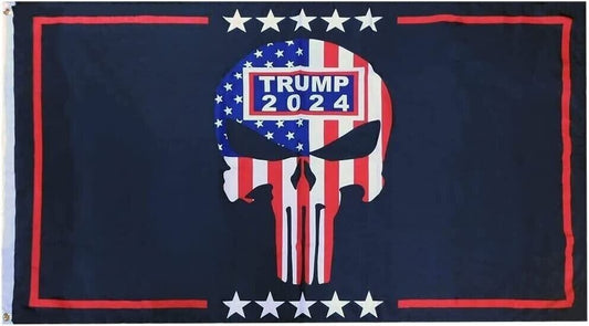 Trump 2024 USA Demon Skull Black 3x5 3'x5' Polyester Flag Banner