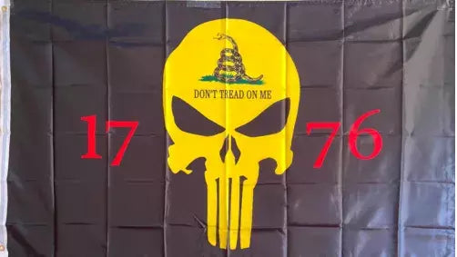 PUNISHER YELLOW FACE 3x5' FLAG' 1776-BRASS GROMMETS INDOOR/OUTDOOR 68D POLY