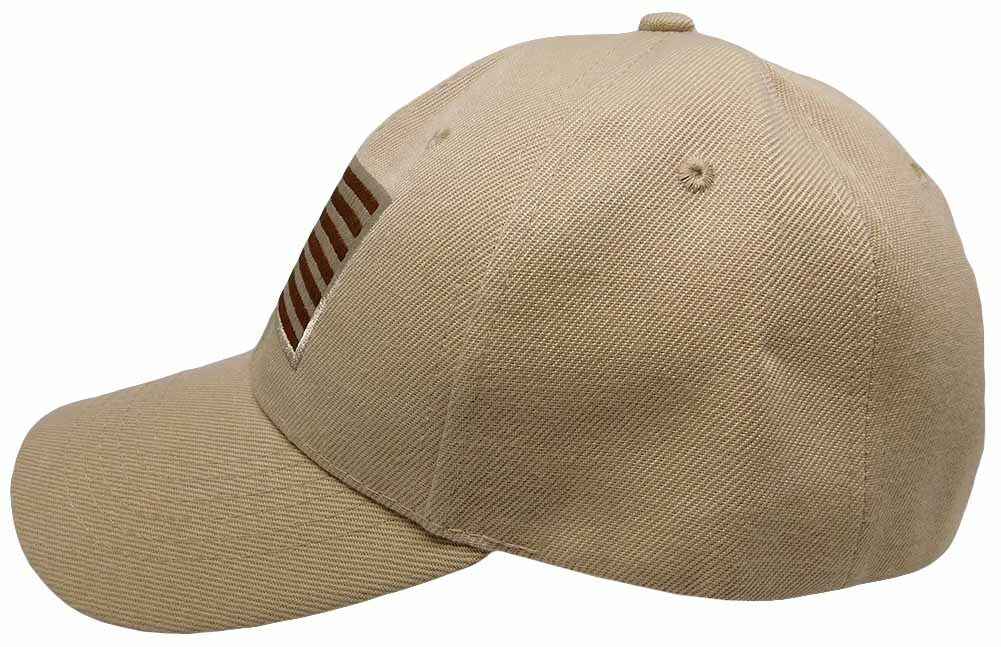 USA US U.S. America American Flag Khaki Tan Patch Baseball Cap CAP610A Hat