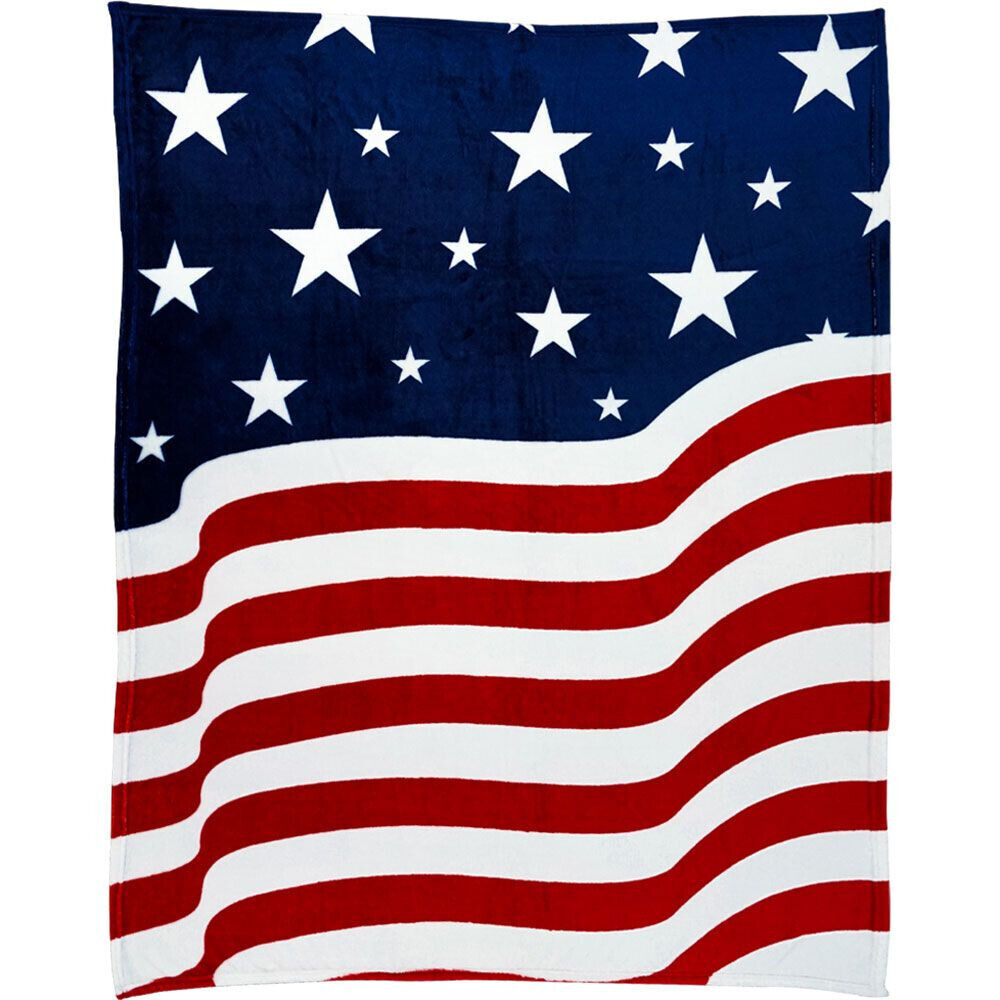 USA Super Plush Blanket 50x60 America Throw Blanket American Flag Blanket Stars