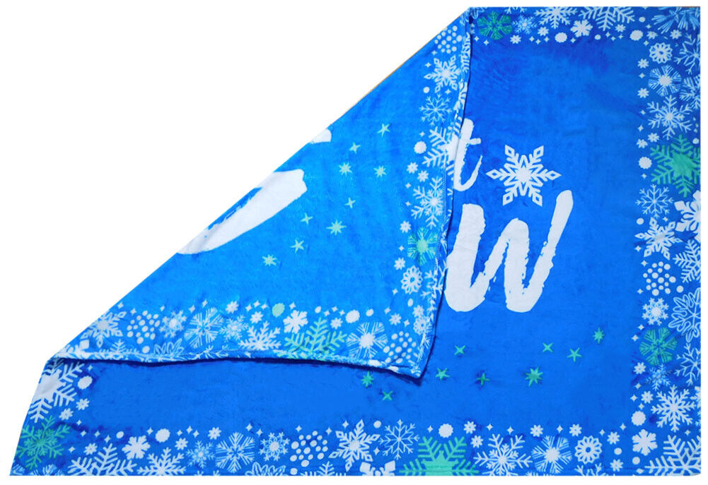 Let It Snow Snowflakes Blue 50x60 50"x60" Plush Fleece Blanket Throw