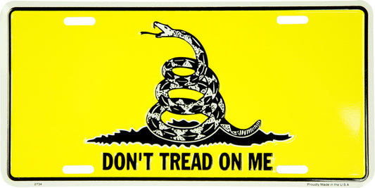 TRUMP 2024 Yellow White Gadsden Don't Tread 6"x12" Aluminum License Plate Tag