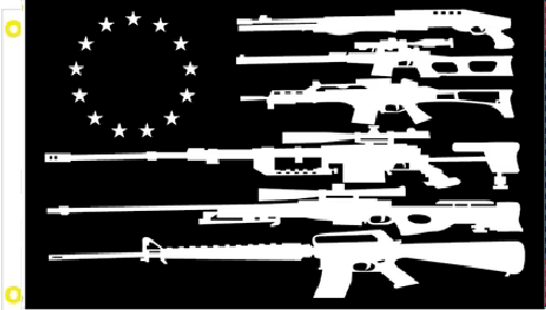 3X5 BETSY ROSS 2ND AMENDMENT TACTICAL BLACK FLAG BANNER