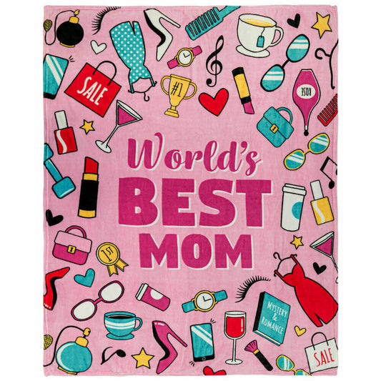 HAPPY MOTHER'S DAY World's Best Mom Plush Blanket 50x60 Blanket Throw Blanket