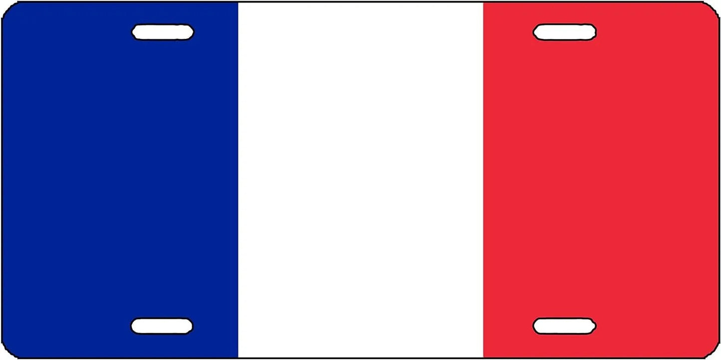 French Flag License Plate Novelty Auto Car Tag Vanity Gift France