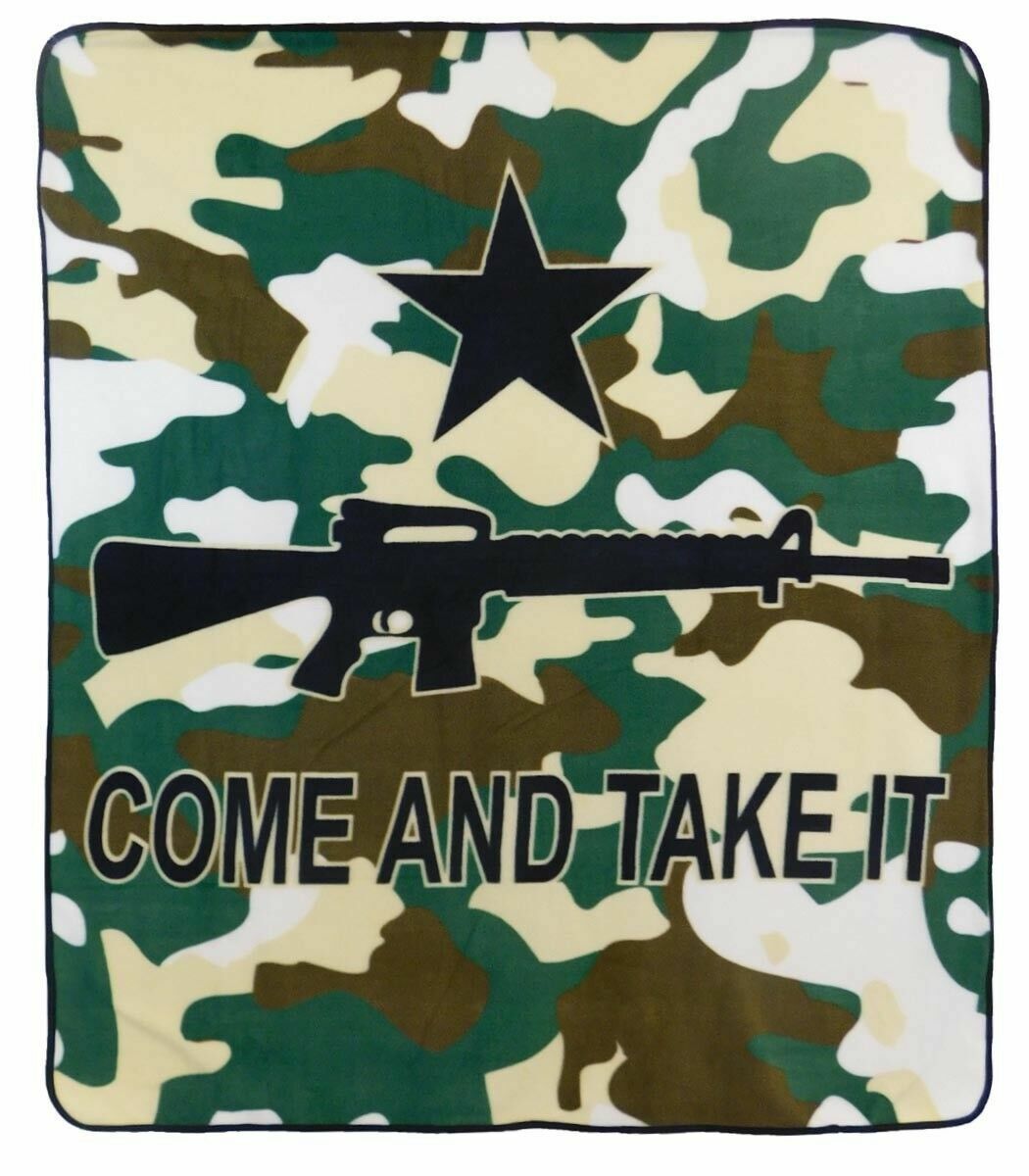 Come and Take it Blanket Rifle Blanket Camouflage Camo Political Gun Rights