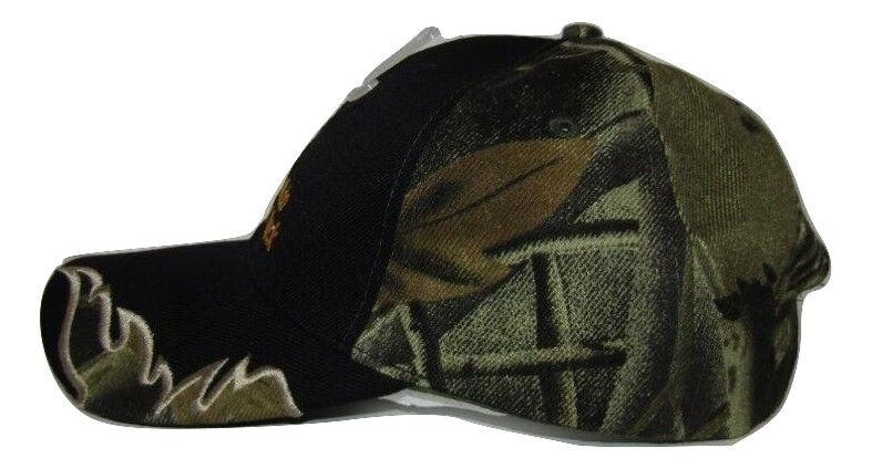 Hunters Will Do Anything For A Buck Black Front Camo Deer Embroidered Cap Hat