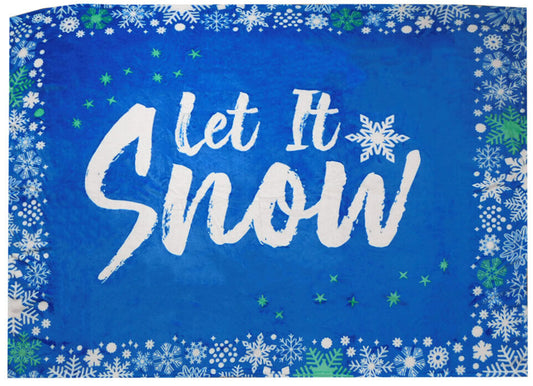 Let It Snow Snowflakes Blue 50x60 50"x60" Plush Fleece Blanket Throw