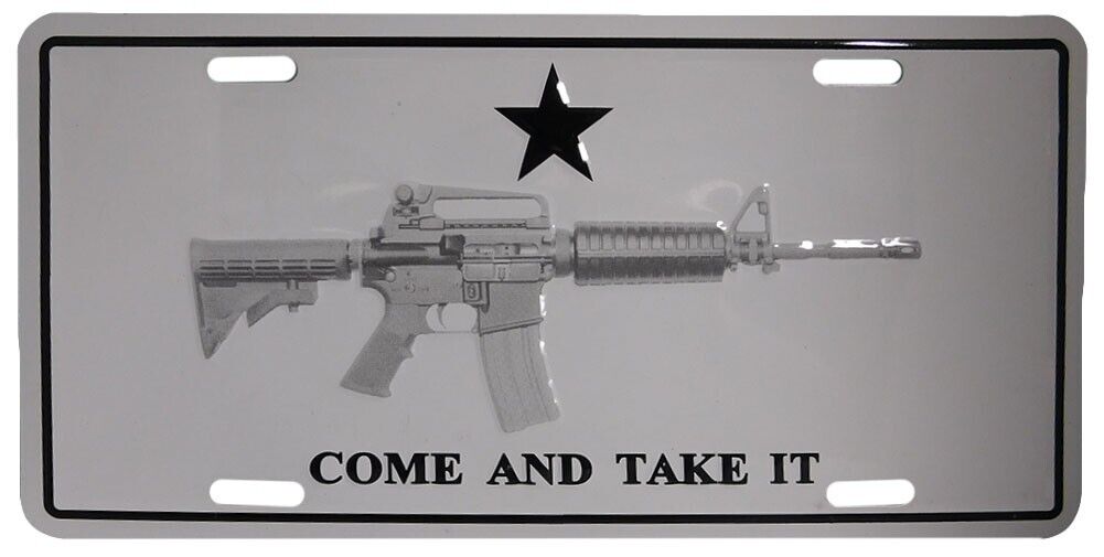 M-4 Come & Take It Realistic 6"x12" License Plate