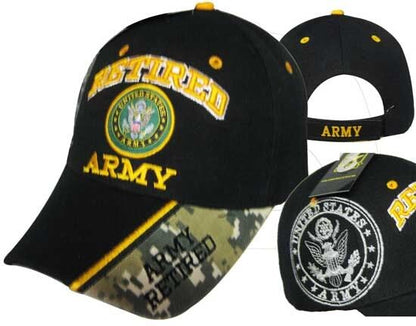 Retired Military Embroidered Adjustable Cap Hat Licensed