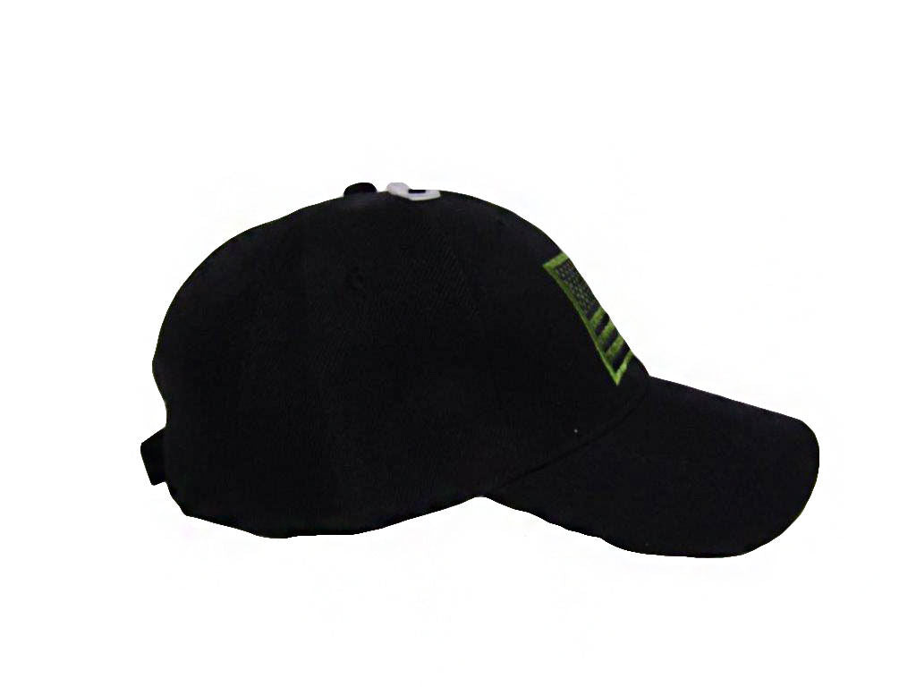 USA US U.S. America American Flag Green Patch Black Baseball Cap Hat (RAM) C1004