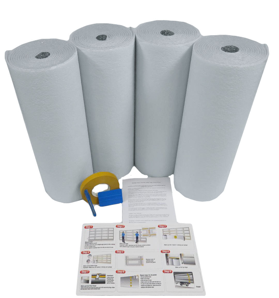 NASATEK White Reflective Foam Core Garage Door Insulation Kit 9L x 7H or 9L x 8H