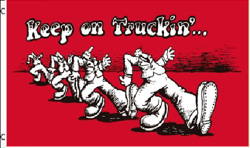 3X5 KEEP ON TRUCKIN TRUCKING RED FLAG BANNER 100D