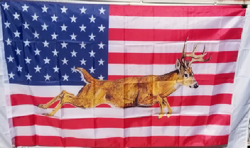 3X5 USA DEER FLAG RUNNING DEER HUNTING FLAG BANNER 100D