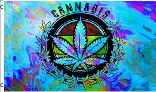 3X5 CANNABIS WEED LEAF MARIJUANA HEMP TYE DIE NEON COLORS FLAG BANNER 100D