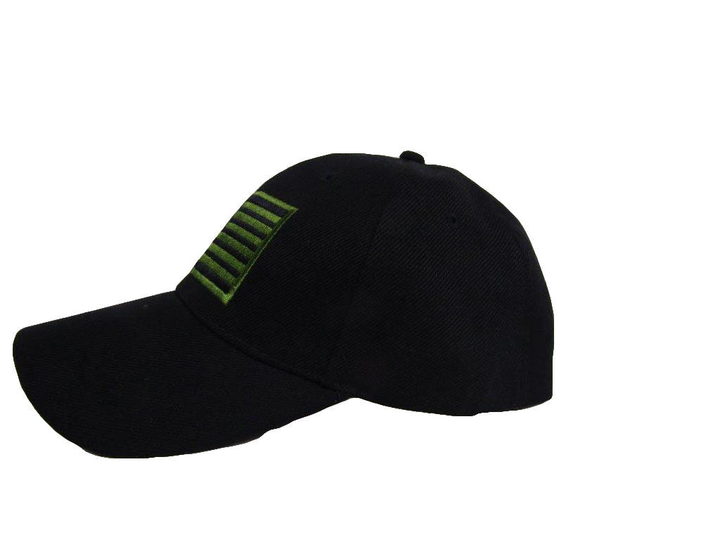 USA US U.S. America American Flag Green Patch Black Baseball Cap Hat (RAM) C1004