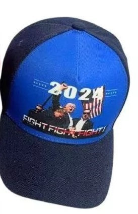 TRUMP 2024 FIGHT FIGHT FIGHT! HAT CAP Blue