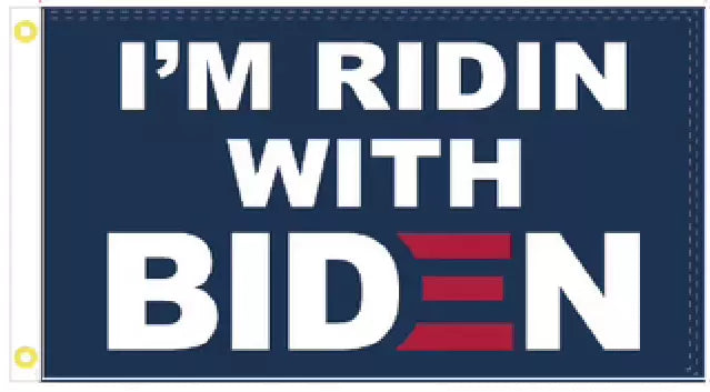 3X5 Ridin with BIDEN 2024 FLAG FLAG BANNER 100D W/ GROMMETS