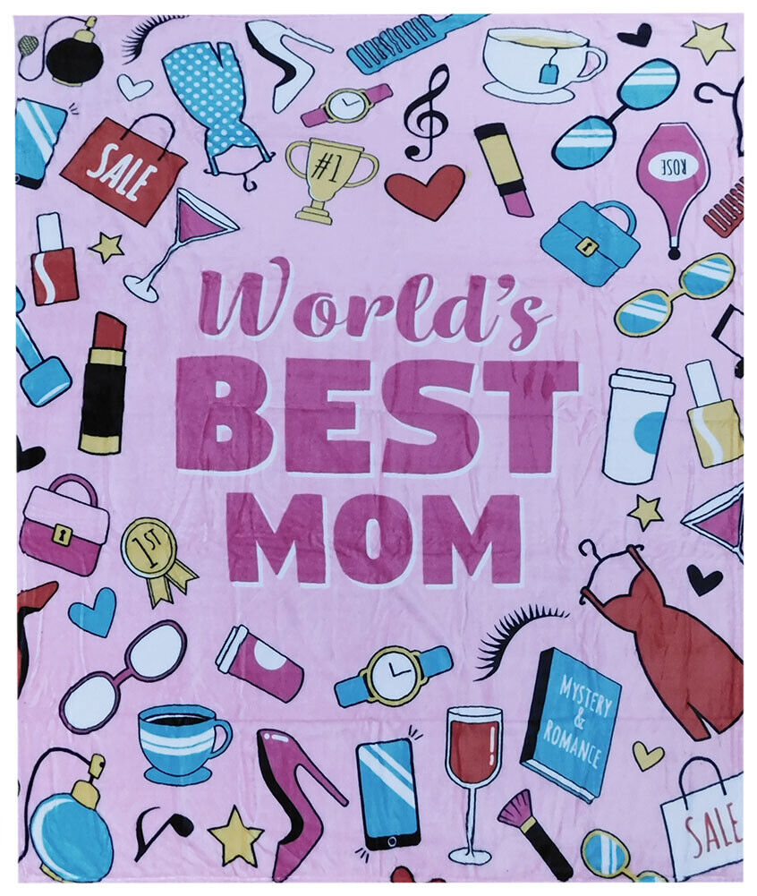 World's Best Mom Pink 50x60 50"x60" Soft Plush Fleece Blanket Throw