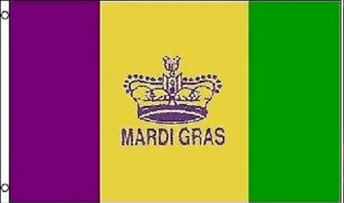 3x5 Mardi Gras Flag Holiday Decoration Fat Tuesday Banner Party Pennant Outdoor