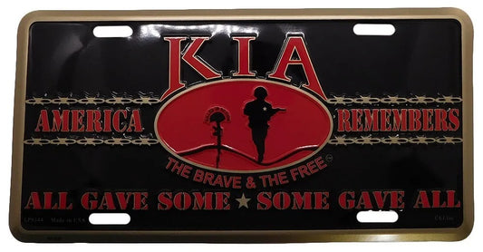 KIA America Remembers The Brave & The Free AGSSGA 6"x12" License Plate