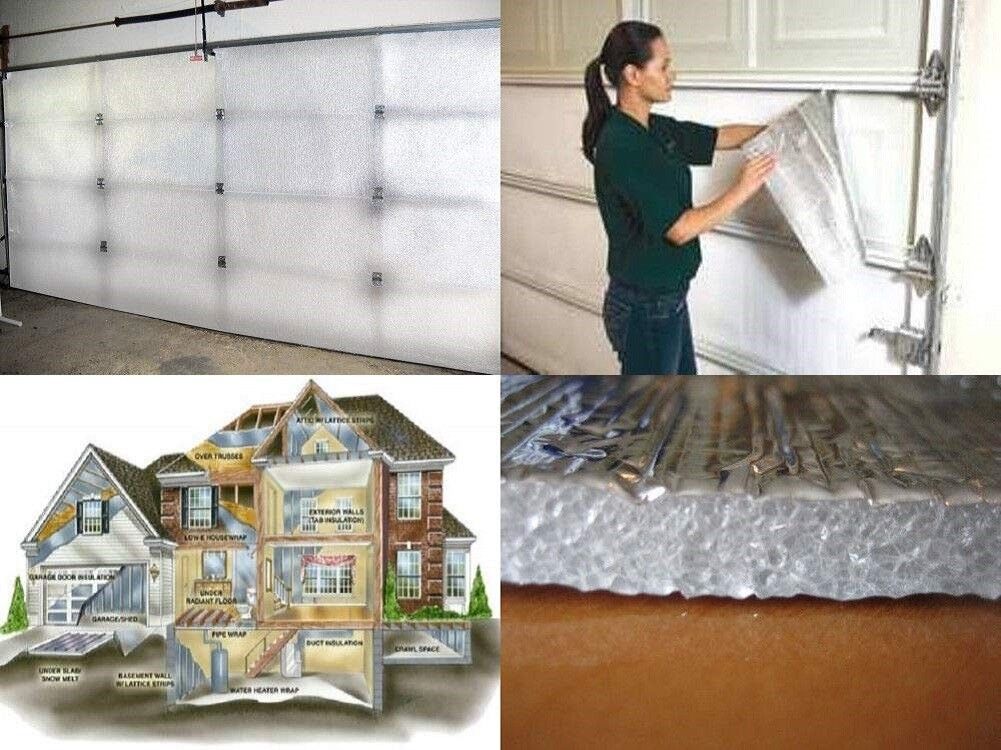 NASATEK White Reflective Foam Core Garage Door Insulation Kit 9L x 7H or 9L x 8H