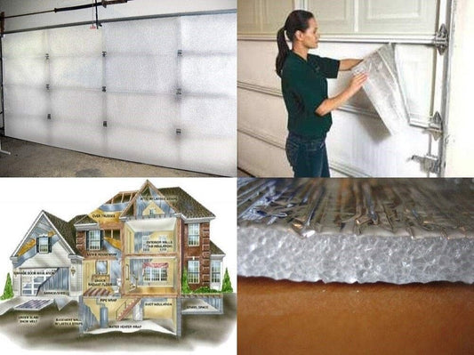 NASATEK White Reflective Foam Core Garage Door Insulation Kit 9L x 7H or 9L x 8H