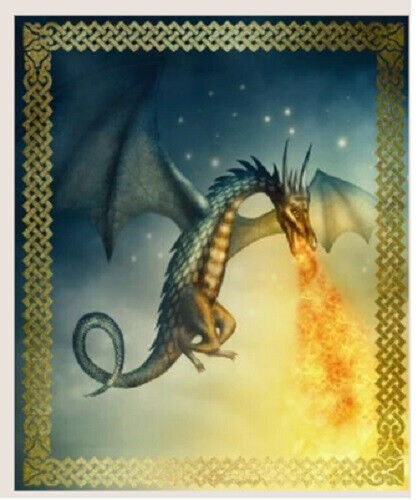 DRAGON BREATHING FIRE MYSTICAL 50x60 Polar Fleece Blanket Throw