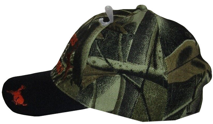 Hunters Will Do Anything For A Buck Black Bill Camo Deer Embroidered Cap Hat