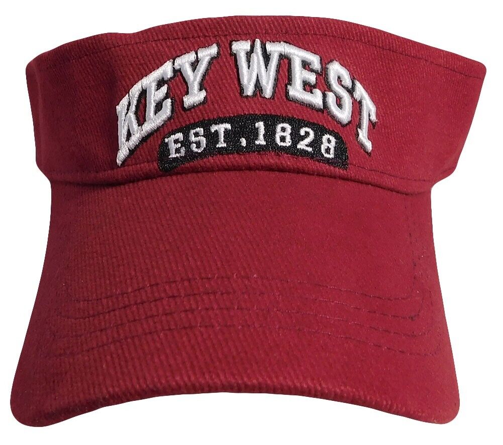 Key Wet Est. 1828 Burgundy Cotton Adjustable Embroidered Cap Hat Visor