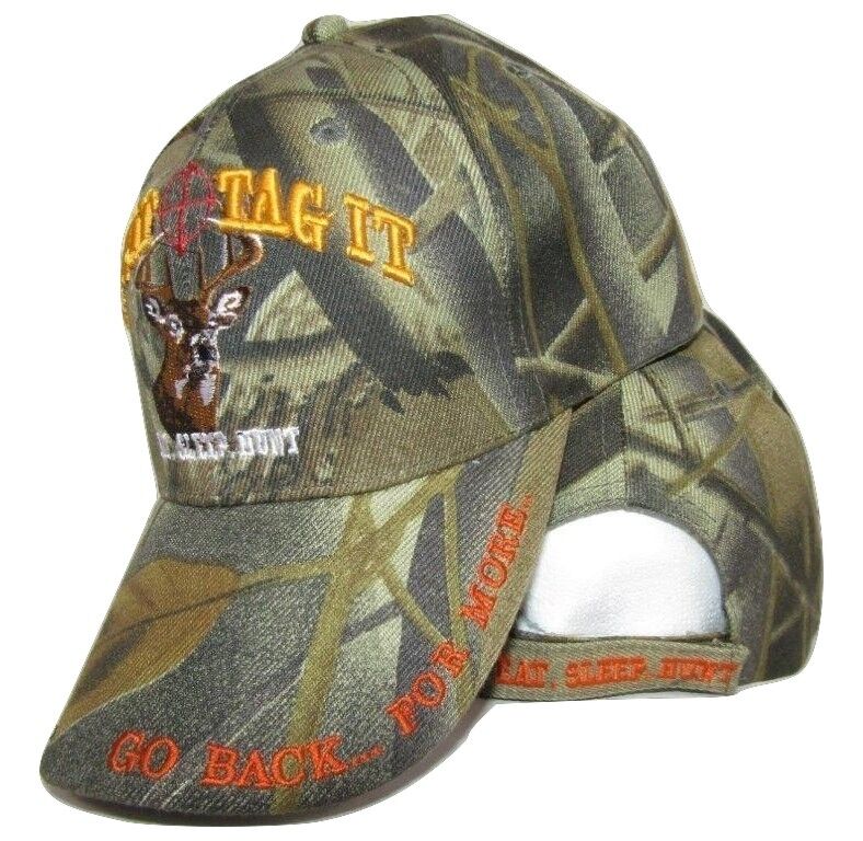 BAG IT TAG IT Eat Sleep Hunt Hunting Camouflage Embroidered HUNTING Cap Hat