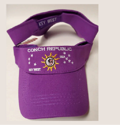 Embroidered PURPLE Florida Key West Conch Republic Visor