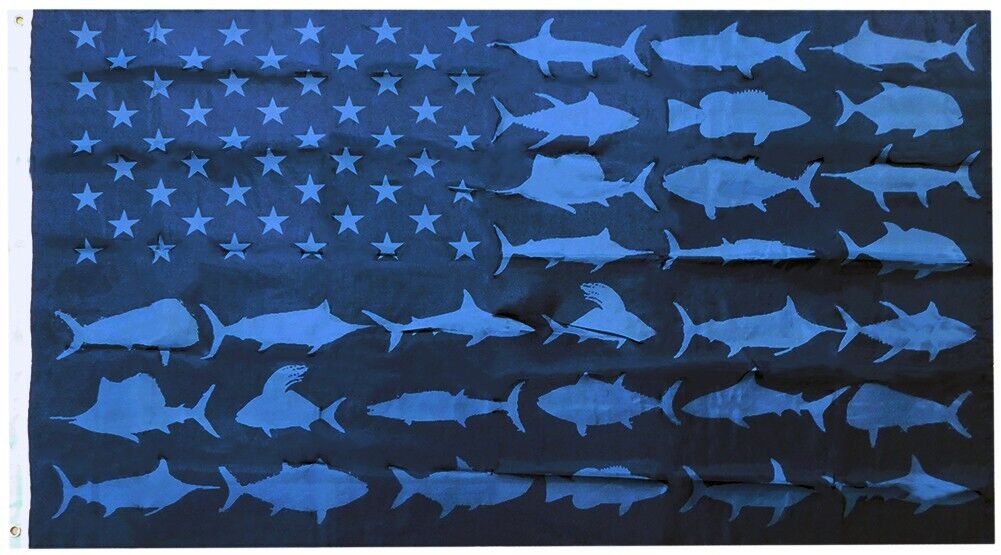 USA Beach Life Blackout & Grey 3x5 3'x5' Woven Poly Nylon 68D Flag Banner