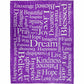 Inspiring Message Purple Plush Blanket 50x60 Positivity Blanket Survivor Throw Blanket