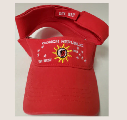 Embroidered RED Florida Key West Conch Republic Visor