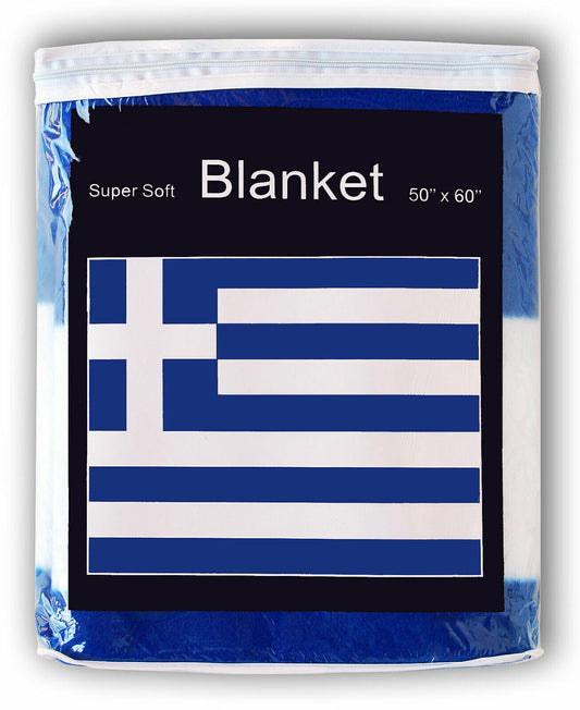 Greece Flag Fleece Blanket 50"x60" Travel Throw Cover Athens Thessaloniki Greek