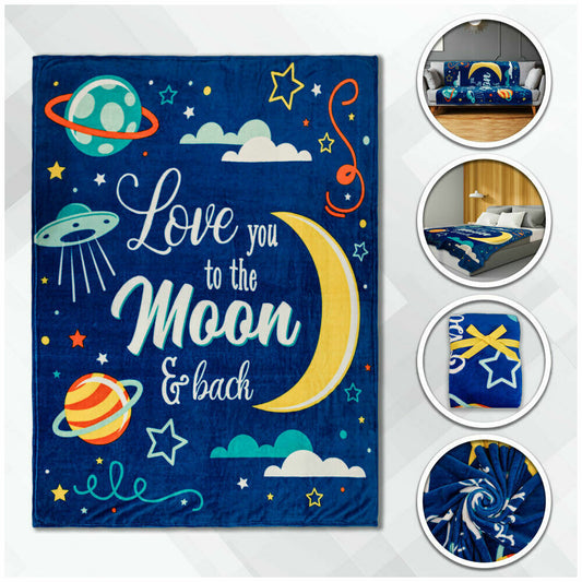 Love You to the Moon and Back Plush Blanket 50x60 Kid's Blanket Love Blanket