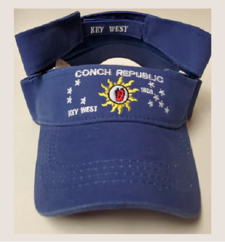 Embroidered BLUE Florida Key West Conch Republic Visor