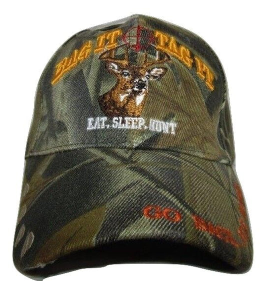 BAG IT TAG IT Eat Sleep Hunt Hunting Camouflage Embroidered HUNTING Cap Hat