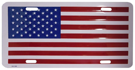 USA United States Flag (White Border) 6"x12" License Plate