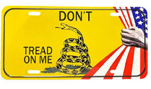 DON'T TREAD ON ME USA PATRIOTIC GADSDEN YELLOW LICENSE PLATE