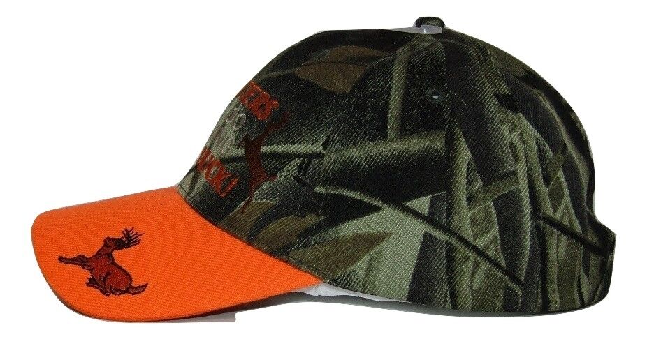 Hunters Will Do Anything For A Buck Orange Camo Deer Embroidered Cap Hat