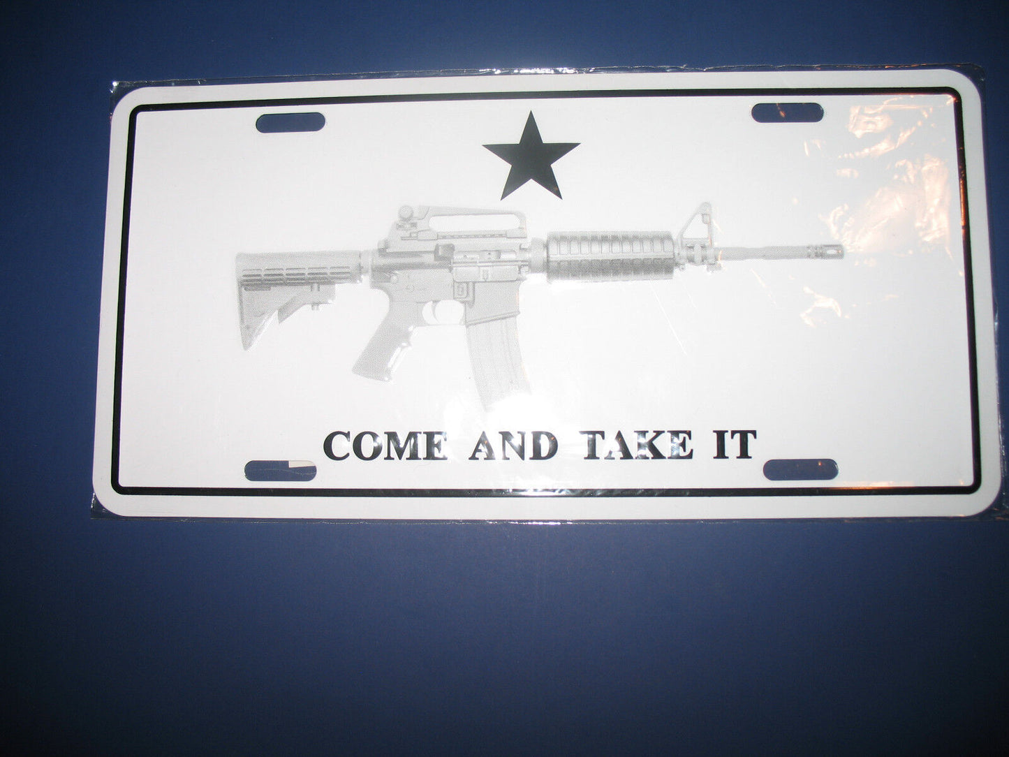 TRUMP 2024 Come and Take it M4 Machine Gun 6"x12" Aluminum License Plate Tag